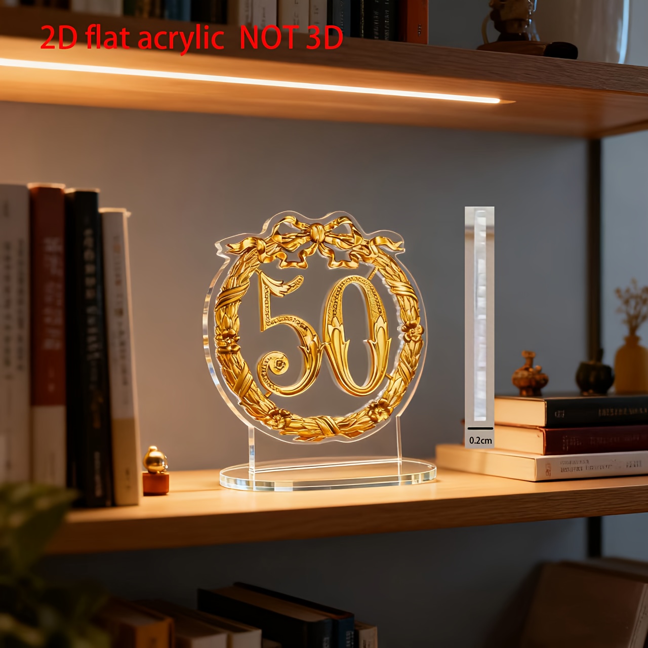 TEMU Piatto 2D, Ornamento in Acrilico Piatto 2D, Decorazione per Anniversario, Sfondo in Acrilico, a Souvenir di Anniversario. per Arredamento Casa e