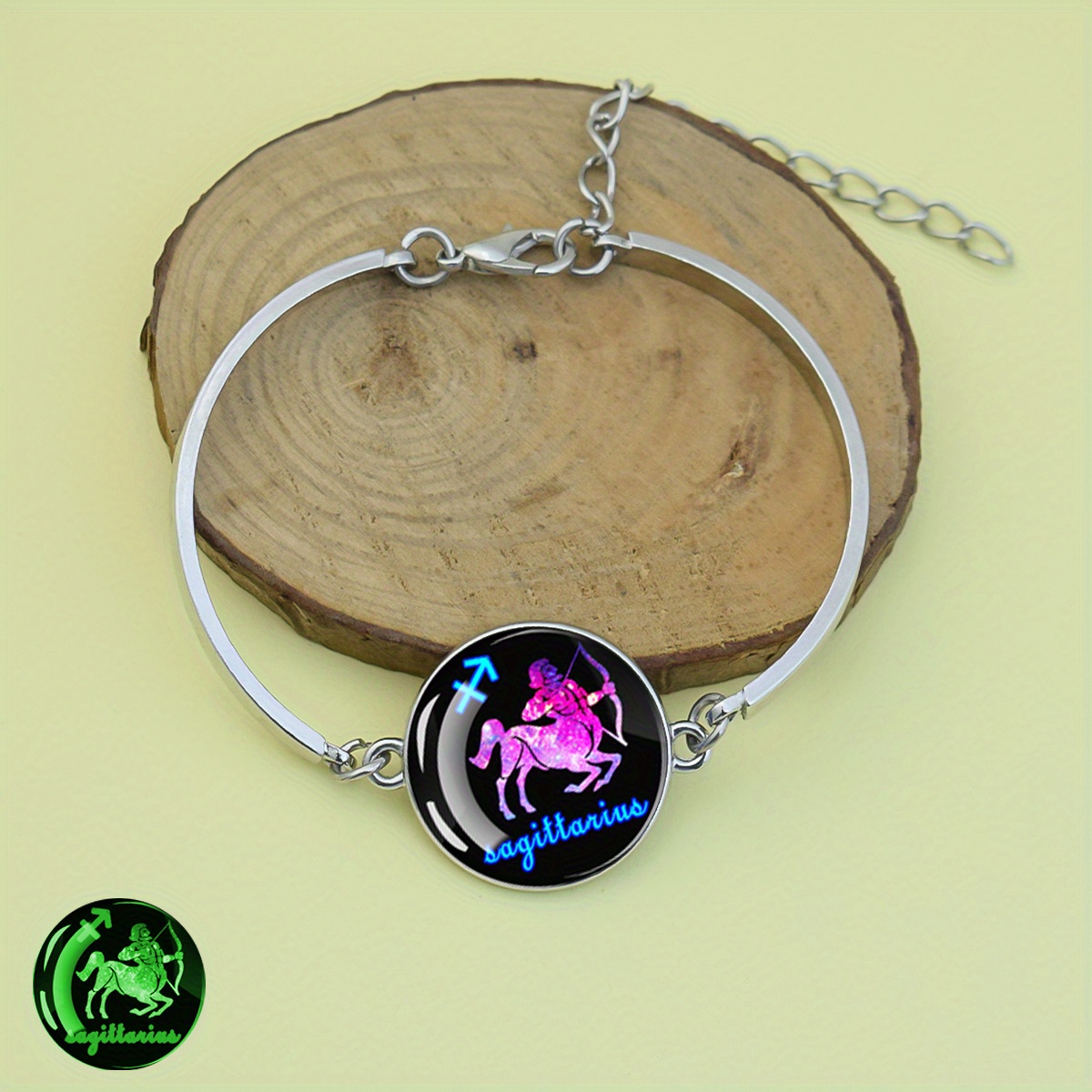 Adjustable Constellation Luminous Glass Charm Bracelet