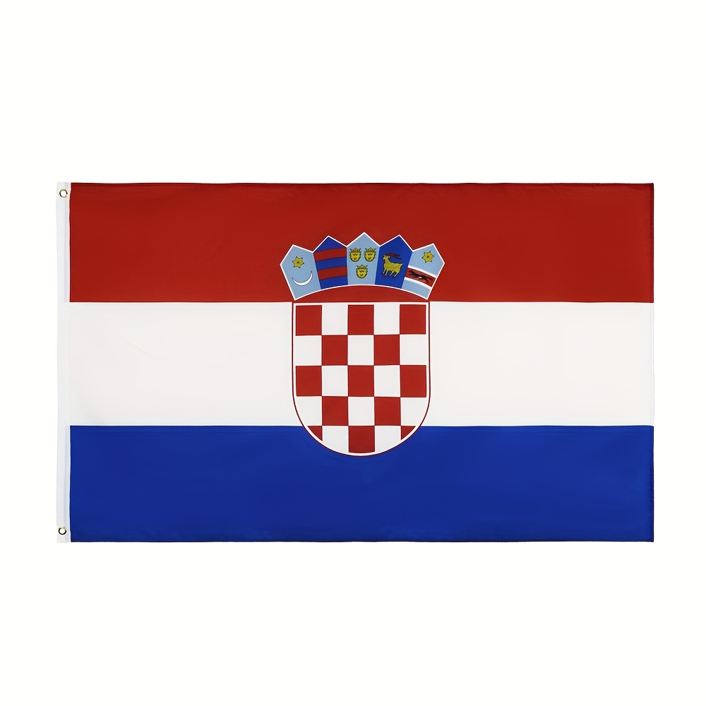 TEMU 1pc, 90x150cm/3x5fts Croatia Croatian Trobojnica Zastava Ware Canvas Croatian , Outdoor Garden Flag, Outdoor Decor, Yard Decor, Garden Decor,