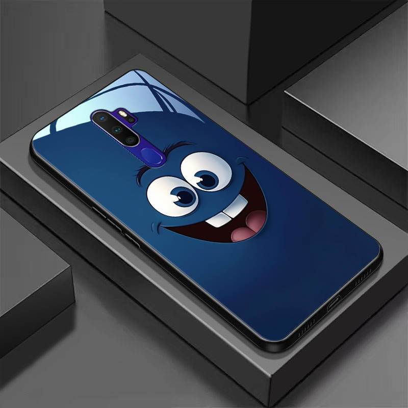 TEMU para Móvil: de Vidrio Templado Compatible con OPPO A9 (2020), Cubierta Ultra Delgada y con Diseño de Cara Alegre