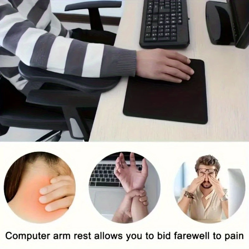 adjustable ergonomic computer armrest 180 rotating keyboard and mouse support with wrist guard comfortable typing and gaming setup blac details 3
