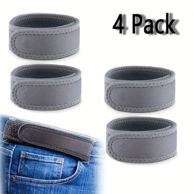 TEMU 4pcs Buckleless Elastic Waist, Unisex - Invisible Elastic Waist, Fits Pants And Jeans, Machine Washable, , Clothing | Slim Belt Design | Durable