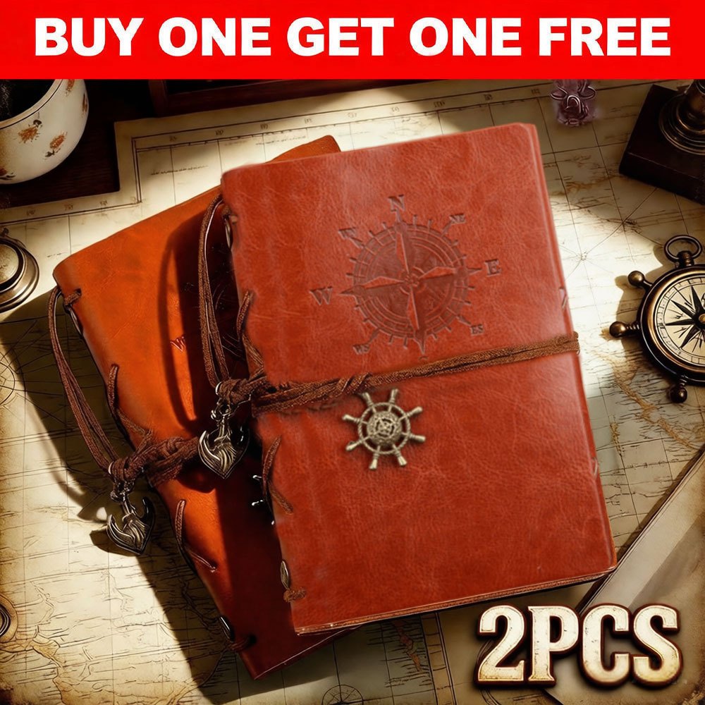 TEMU Buy 1 Get 1 Free, 2pcs Retro Spiral Notebook Diary Notepad, Vintage Pirate Anchors Note Book, Replaceable Stationery Traveler Journal Gift,