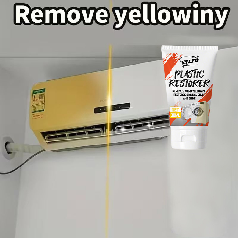plastic yellowing remover instantly restores   surface of air conditioners car headlights air conditioning units car panels and white appliances to their original   and   discoloration issues easy to spray