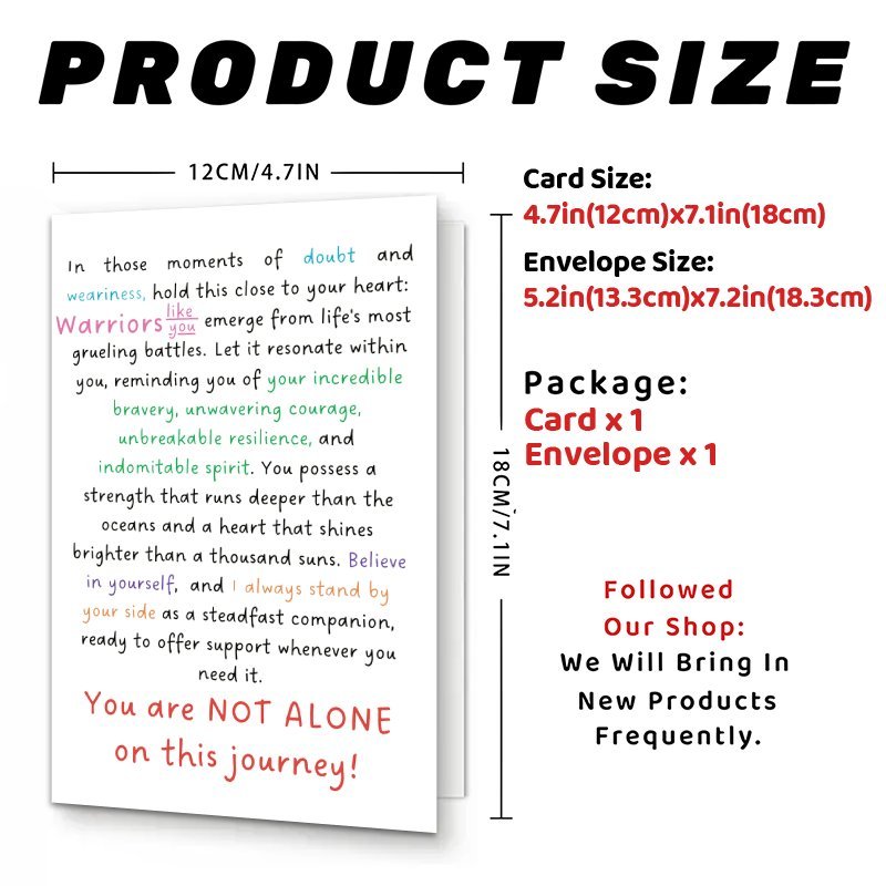 TEMU 1pc Warrior Encourasynthetic Gemstoneent Greeting Card, Motivationa & Uplifting Card, Creative Gift For , , You Are , With Envelope