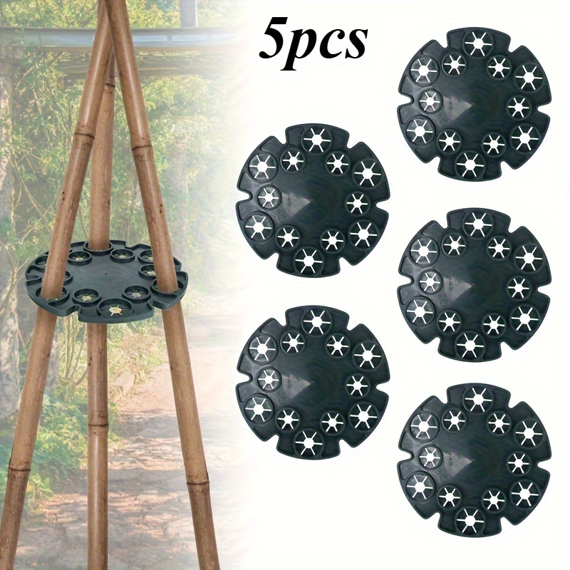 E-shop 5 Stück Bambusdisks, Feste Rahmen | PP-Material, Blumenpfeiler Kletterrahmen, Fruchtstützende Pflanzenrebe für Gartenarbeit,