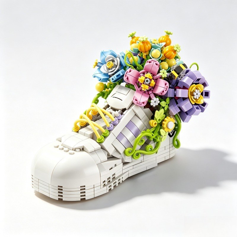 749pcs Flower Shoes Detailed Creative Building Blocks Toy Set