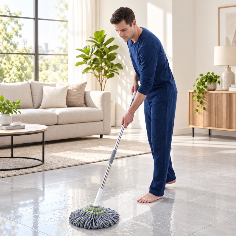 3pcs Set [Hand-Free Rotating Microfiber Mop X1 And Hook X2] with... product image 7