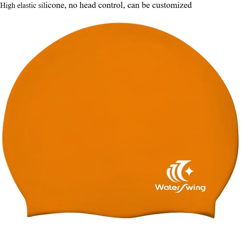Solid Color Silicone Swim Cap for Adults
