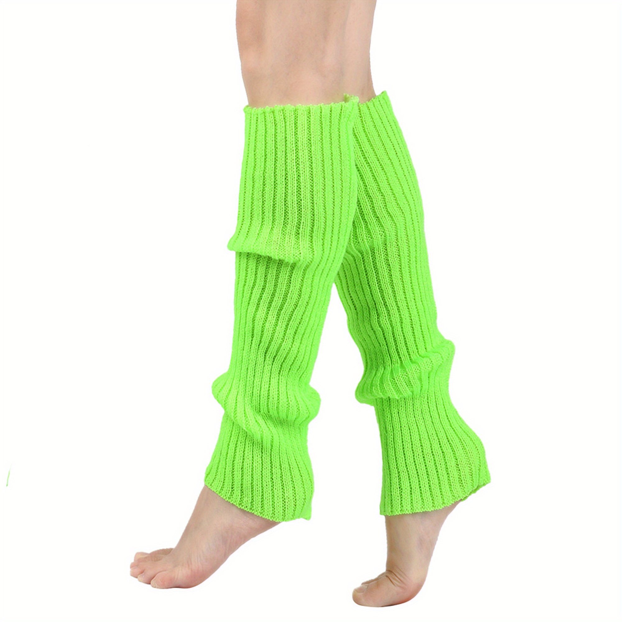 TEMU 1 Par de Calcetines Fluorescentes de Color para Mujer, Cubierta de Pierna, 100% Fibra, Lavable a , Cubrepiernas para Fiestas en Casa, Rodilleras