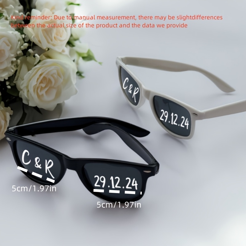 5pcs Personalized Fashion Glasses Name Stickers Decals Suitable For Weddings And Bachelorette Parties Printing Design