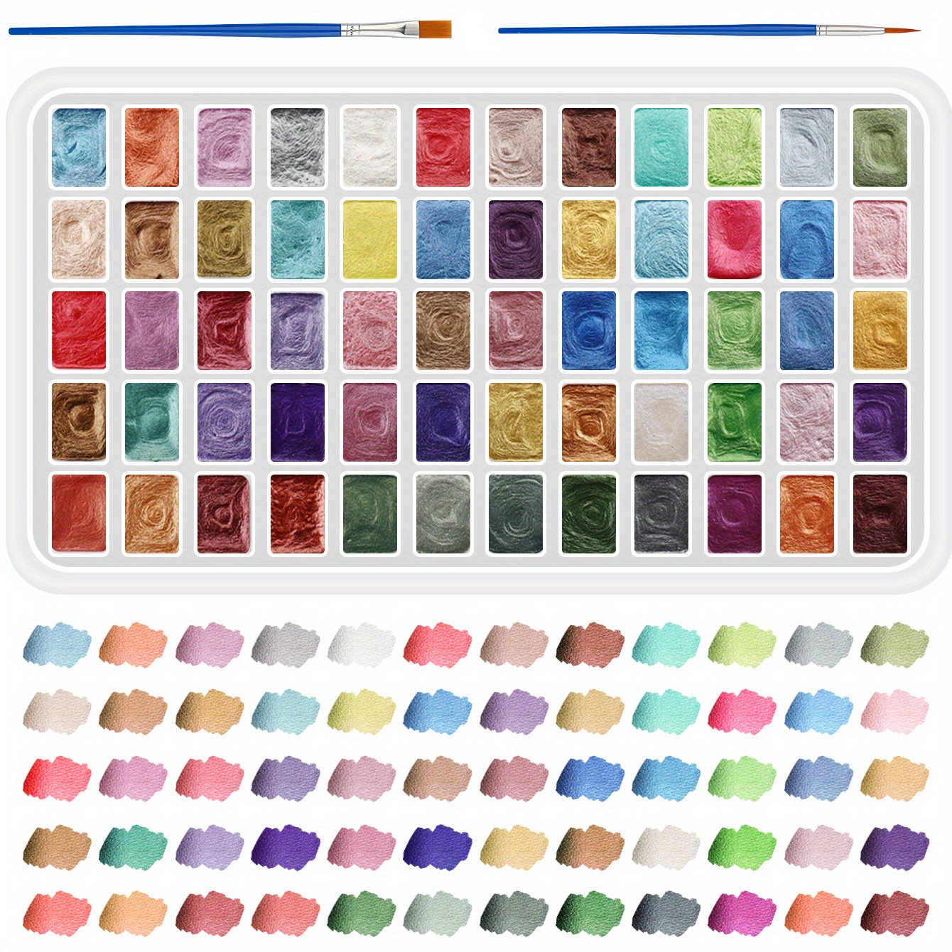 TEMU 20/ 60 Colors Watercolor Set, Metallic Watercolor Set, Pearlescent Watercolor Set For Artists And Lovers