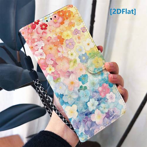 phone case 2d flat colorful floral pattern flip phone case suitable for google pixel 6 6a 6 pro 7 pro 7 7a 8 8 pro 8a 9 9 pro 9 pro xl pixel 9 10 pro 10 pro xl lanyard wallet card slot stand phone bag protective cover
