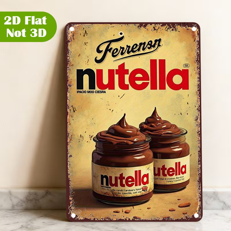 TEMU 2d Flat 1pc Vintage Metal Wall Art Print, Chocolate Sign Poster, Retro Metal Signs, Nutella Metal Sign, Poster Signs, Metal Sign Home Decor,