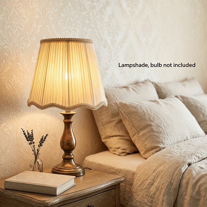 TEMU Abat-jour beige Cottagecore, remplacement d'abat-jour à bordure en dentelle de ferme pour chambre à coucher, salon, abat-jour uniquement (