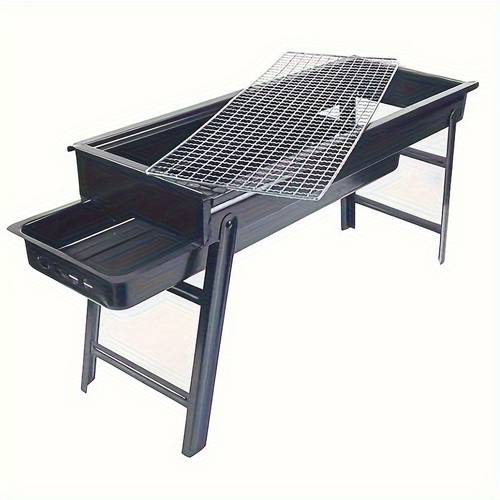 portable stainless steel charcoal grill with foldable legs compact bbq stove for camping picnic backyard lightweight outdoor cooking grill for adults fast campfire grill with carrying case heavy duty portable barbecue kit