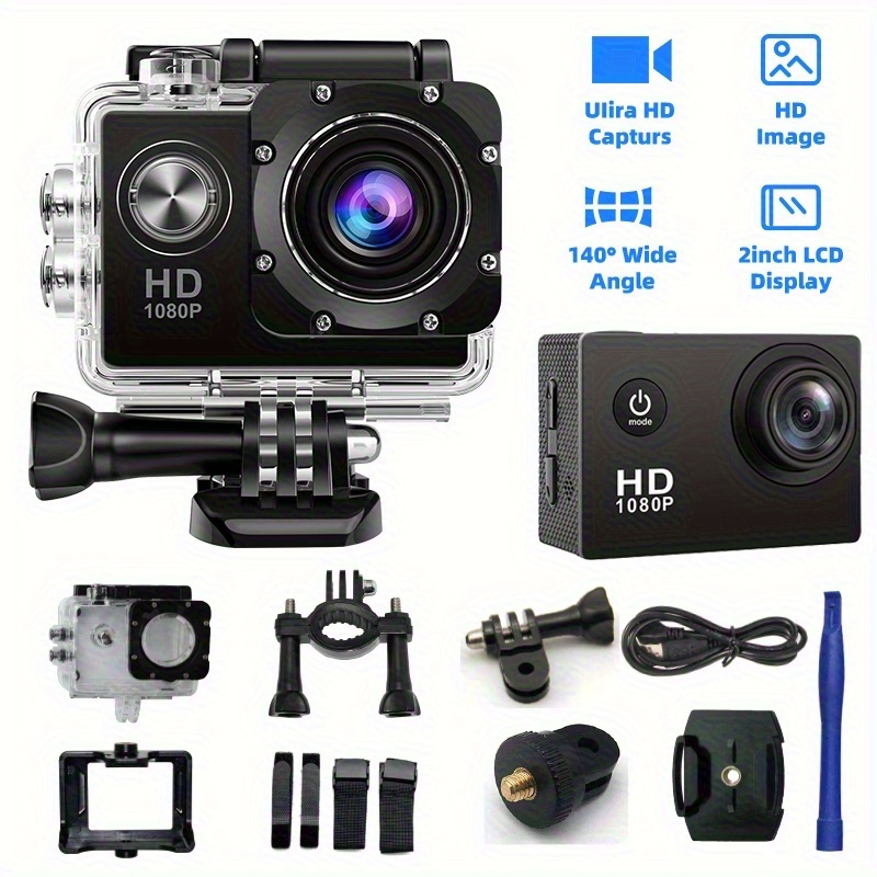 TEMU Outdoor Sports Camera, Portable Recorder, Motion Camera, Wide-angle Motion Camera, High-definition Camera And Accessories Set For Outdoor