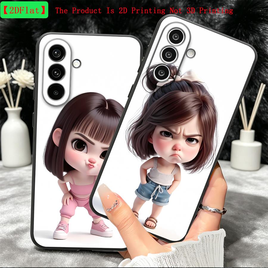 phone case 2d flant phone cover case suitable for samsung for galaxy a36 a33 a15 a56 a27 a37 a57 a17 a51 a42 a13 a37 a32 a14 a55 a57 a04 a53 a25 a06 a52 a26 a12 a35 a34 a16 a54 a24 a05 cute litter girl pattern