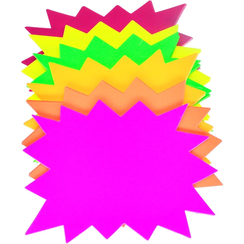 60 fluorescent neon signs exploding   suitable for retail garages yards price tags poster board decoration 6 colors   paper material