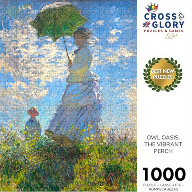 TEMU 1000pcs Paper Puzzle, Diy Jigsaw Puzzles, "woman With A Parasol" Landscape, Adult Puzzles, Suitable For: Puzzles, Interactive Puzzles, Gathering