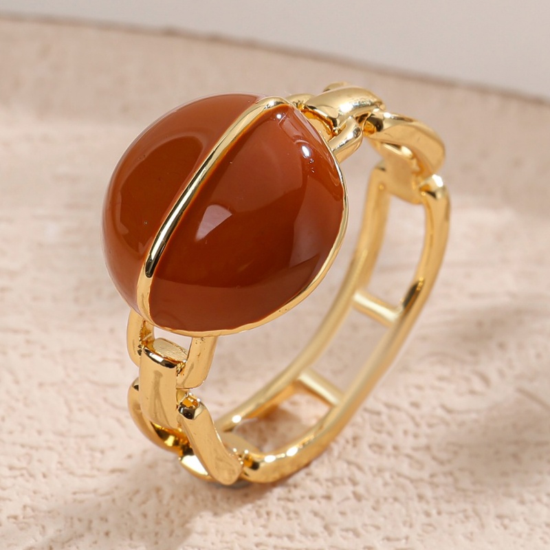Unique Enamel Chain Band Round Ring for Women