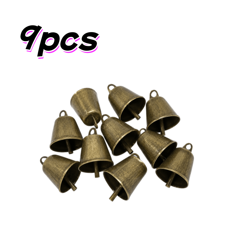 TEMU 9 pièces Carillons à Vent Vintage, Accessoires pour Collier de Compagnie & Cloches pour Couronne Florale - Cloches Artisanales Décoratives