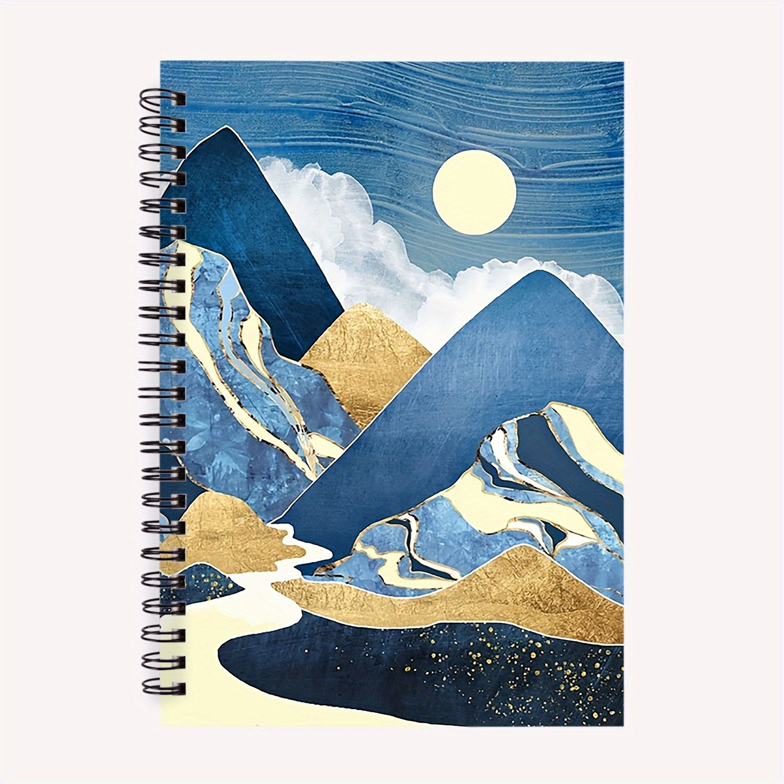 mountain sunset   notebook - premium spiral bound journal with artistic landscape cover, lined pages, compact 5, 12.7cm x 8, 12.7cm,   travelers and  , travel journaling | artistic cover design | durable spiral binding, notebooks for traveling 0