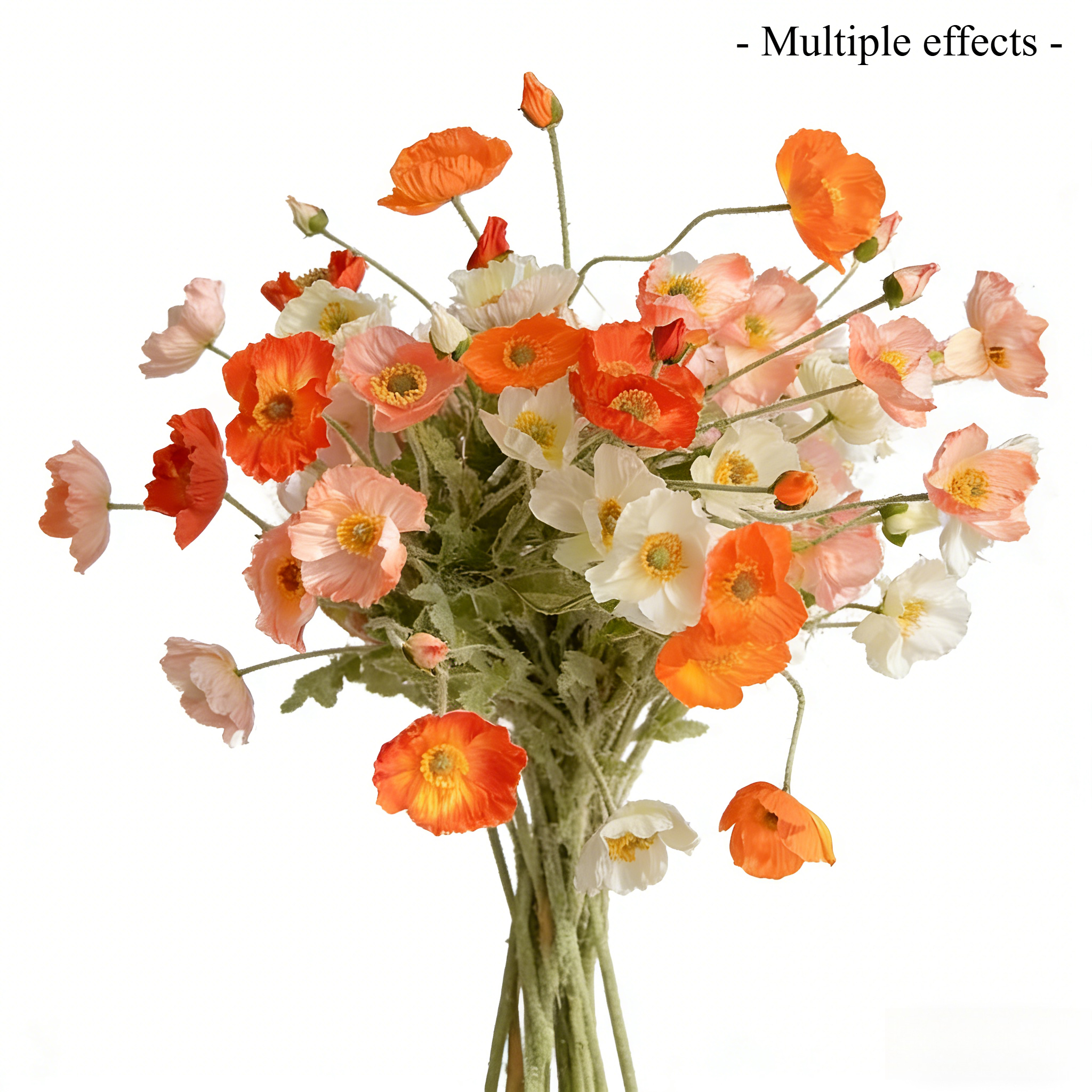 TEMU 5 Bundles Artificial Poppy And Daisy Bouquets, Realistic Faux Plastic Flowers, Home Decor, Easter Valentine Gifts, Party Centerpieces