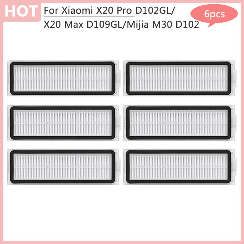 TEMU Para X20 Max D109GL para Xiaomi X20 Pro D102GL M30 Piezas de Repuesto de Reemplazo Interior Aspiradora Robot Filtros Hepa