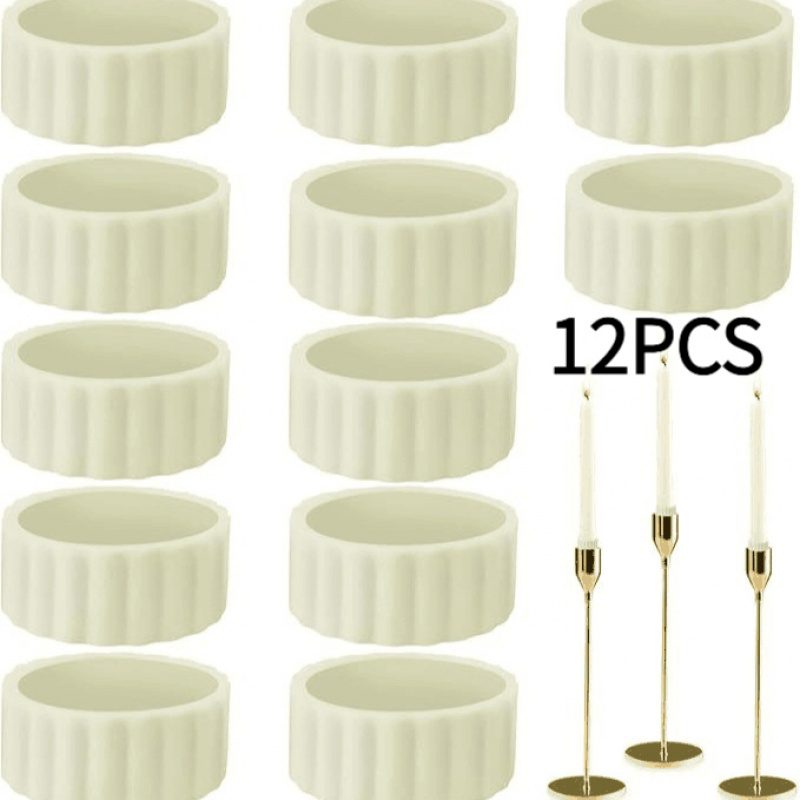 TEMU 12 Anillos Estabilizadores de Silicona para Velas Antideslizantes - Base Estable Universal para Velas Largas y Cubierta de Protección contra