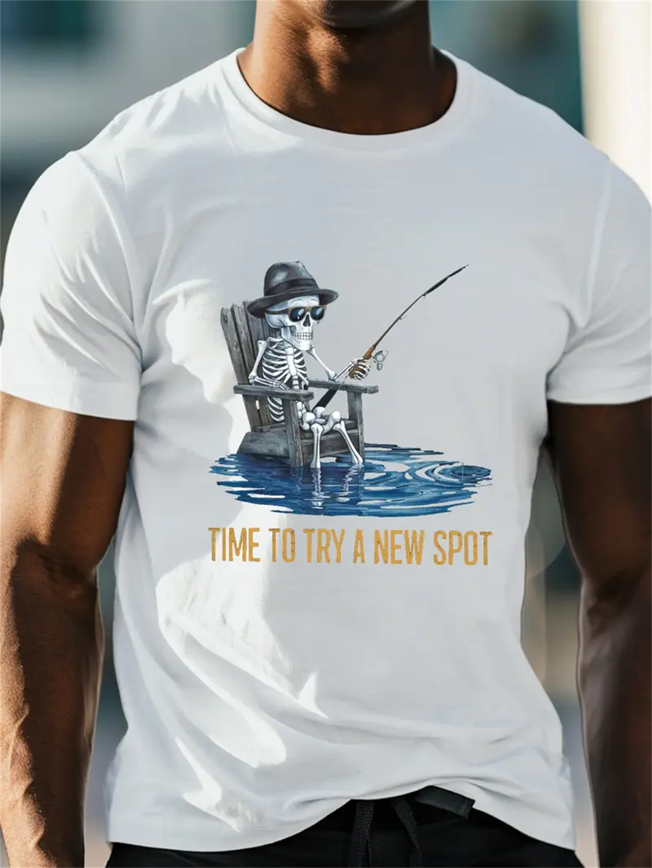 size mens summer t shirt fishbone fishing pattern Temu