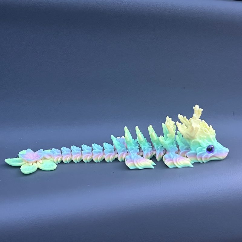 TEMU 20263d 3d Printed Rainbow Cherry Dragon Statue Ornaments, Pla High-quality Material, Colorful , Home And Car Desktop Decoration, For