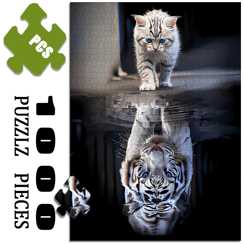 1000-Teile Puzzle Katze/Tiger – Für Erwachsene, 68,6x50,8 Cm, Aus Recyceltem Karton
