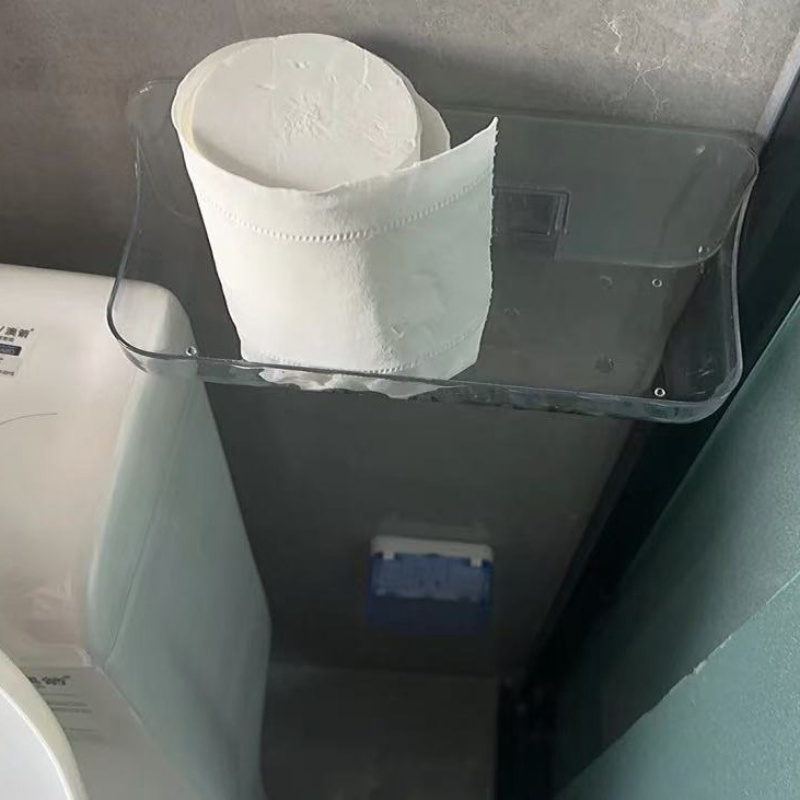 E-shop Klare Acryl Badezimmer Organizer Regale - Wandmontiertes Toiletten Aufbewahrungsregal für Dusche und Waschbecken Erweiterungen,