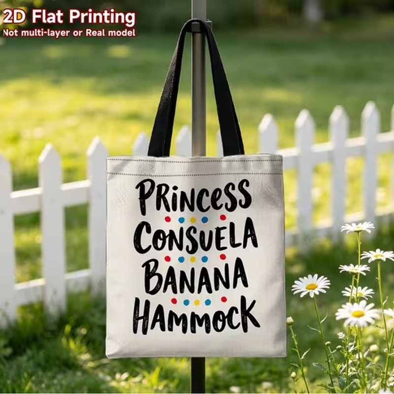 TEMU 1pc [tote Bag] Large Capacity Tote Bag With Fun Text Print, Suitable For Shopping, Outdoor Travel, Street Style, Daily , Fits , Size 15.7in X