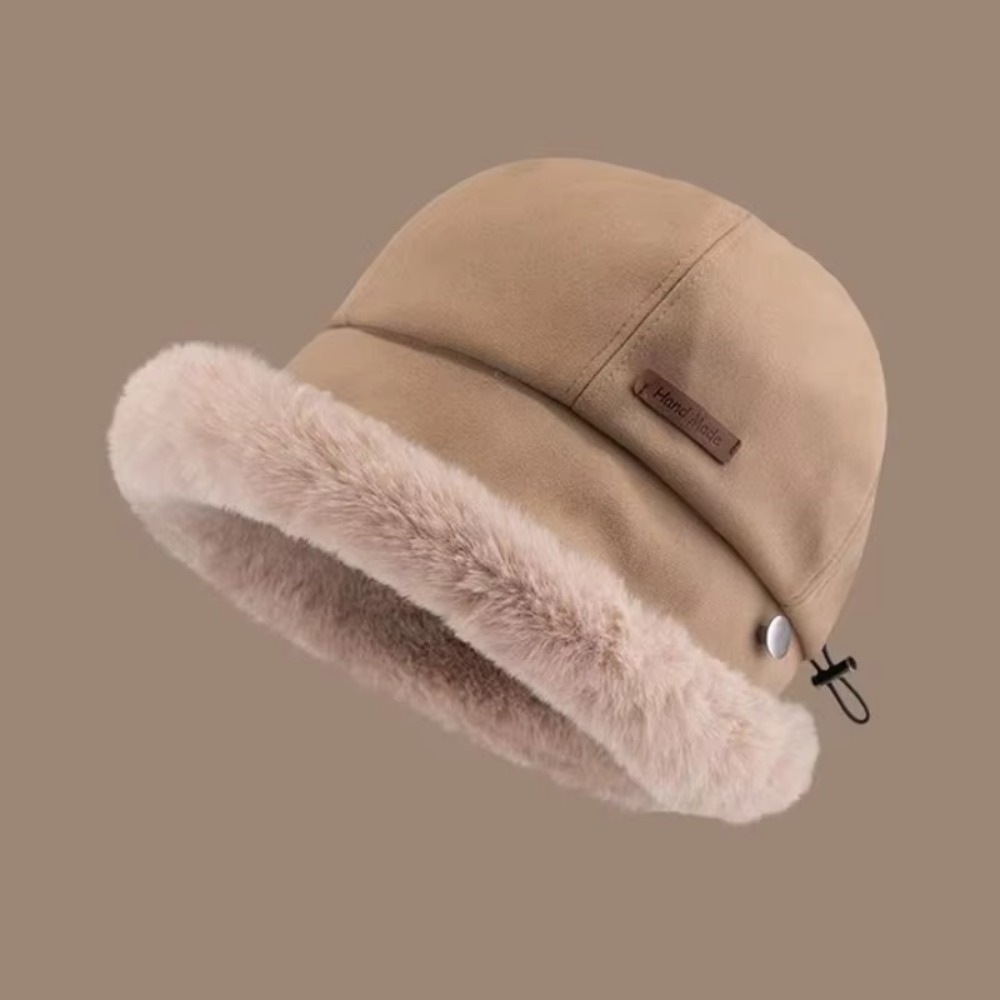 Protection Women Fluffy Bucket Hat Warm Tool Winter Warm Hat Adjustable Soft Plush Warm Hat