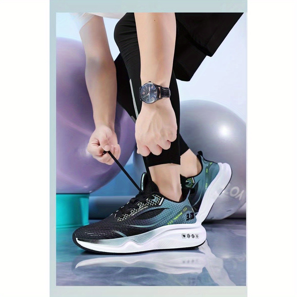 TEMU Men's Shoes Summer New Mesh Running Shoes Sports Shoes Breathable Shock-absorbing Soft Bottom Student Shoes Lightweight Running Shoes