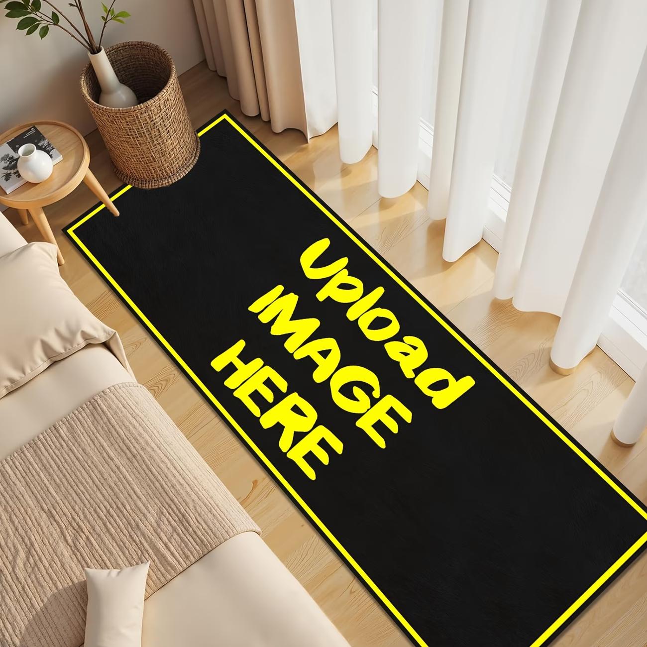 TEMU Custom Long-strip Rug, Velvet Material 850g/m2, 1pc Custom Rug, Personalized Rug, Custom Logo Mat, Custom Kitchen Rug, Hallway Mat, Personalized