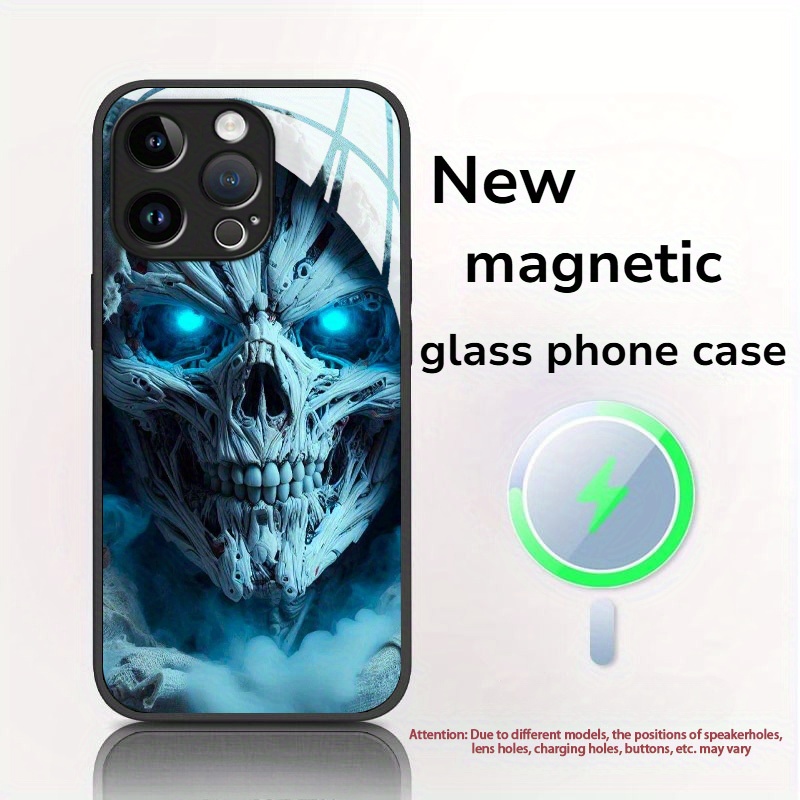 TEMU Phone Case - Magnetic Minimalist Creative Design Glass Phone Case, Compatible With Iphone X/xr/xs/xs Max/11/12/13/14/15/16/plus/pro/pro Max!