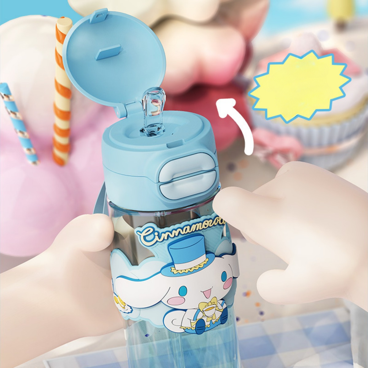 double drink straw bottle cute purple portable plastic cup with clear lid     women featuring   character design Product details 3