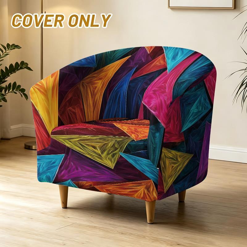 TEMU Housse de canapé 1 place à motif imprimé géométrique moderne, haute élasticité extensible, adaptée aux animaux domestiques, cadeau pour fauteuil