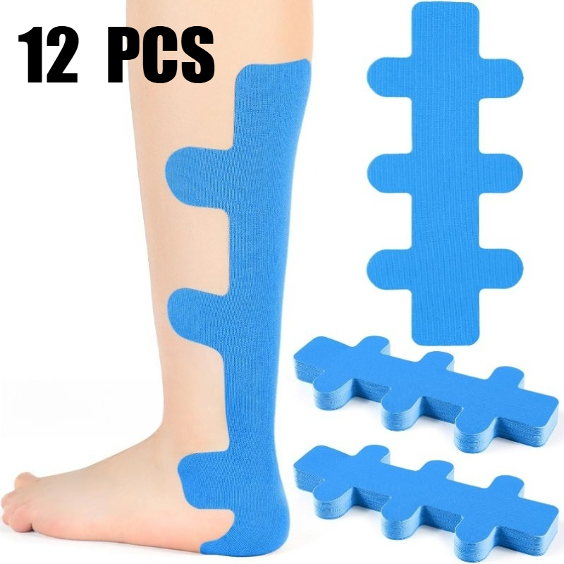 12pcs Kinesiology Tape, Pre-cut Training Patches That Support Muscles And Enhance Stability. Stretchy And Breathable, Suitable For Cycling, Hiking, Basketball, Tennis, Fitness And Other Sports. An For