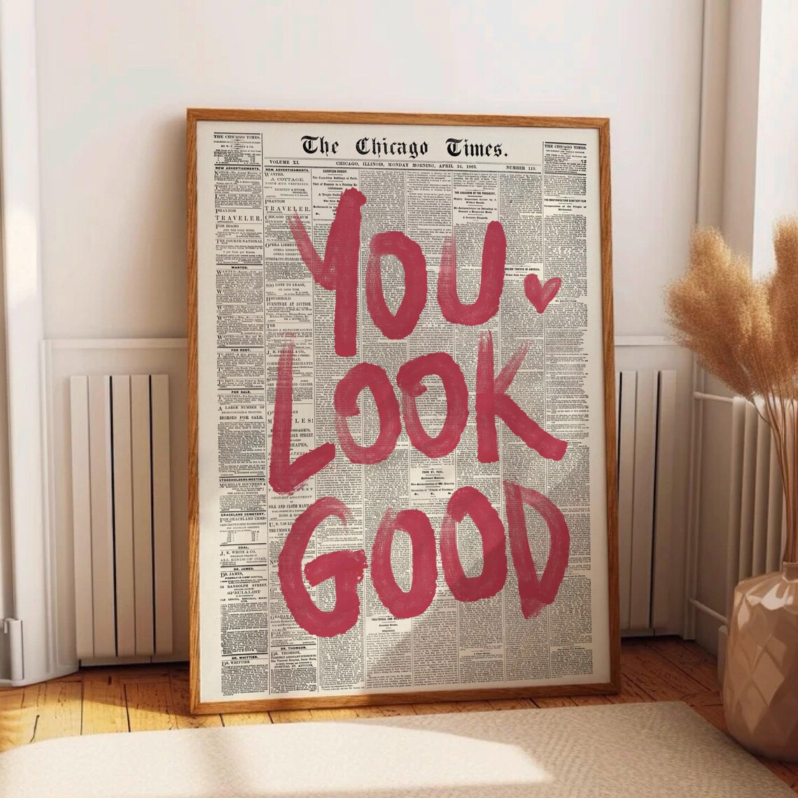 Image of 2d Flat, 2d Flat, 1pc Wall Decoration Featuring Quote Posters, Stylish Newspaper Art Print, An Uplifting Poster Saying '', Aesthetic Maximalist Wall Art, Motivational Quote, Hand-drawn Print