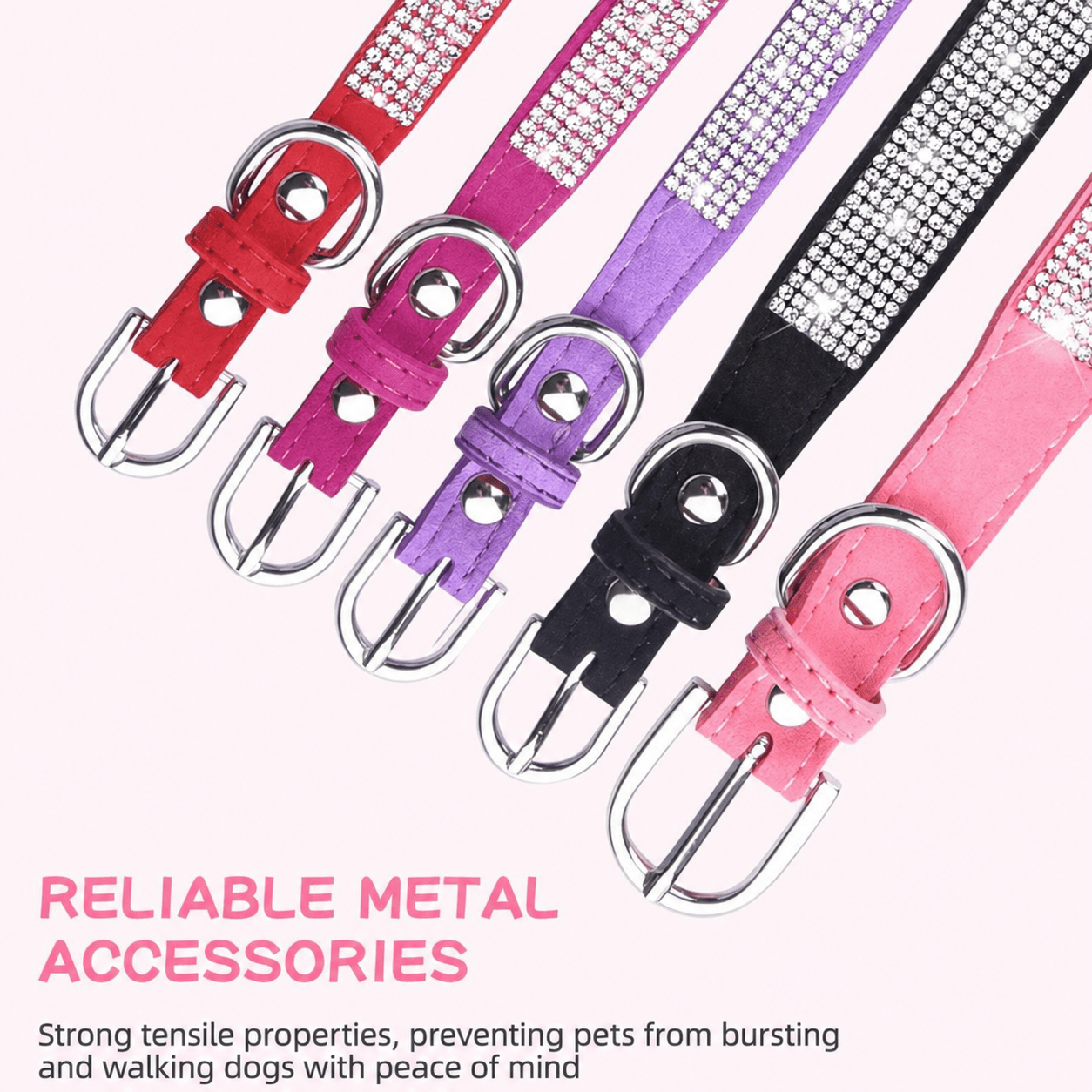 Rhinestone Bow Pet Collar in 5 Colors