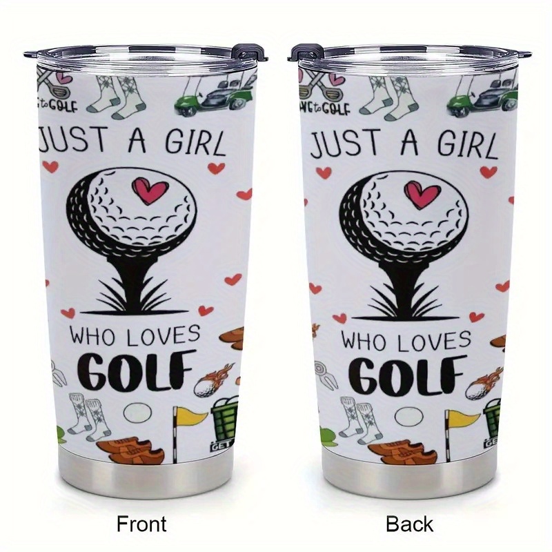 golf 20oz stainless steel travel mug vacuum insulated double wall coffee cup with lid perfect gift for women