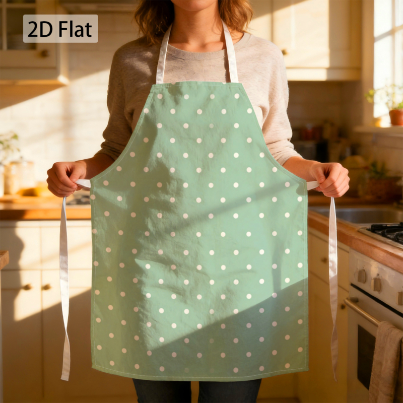 TEMU Delantal de con diseño 2D, delantal de cocina lindo, correa de cintura ajustable, que mide 21.5*26.5 pulgadas, de tela lavable a máquina,