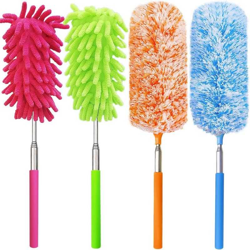 TEMU Juego de 4 plumas de microfibra extensibles y lavables, de 13" ", ideales para limpiar oficinas, coches, ordenadores, muebles y sofás