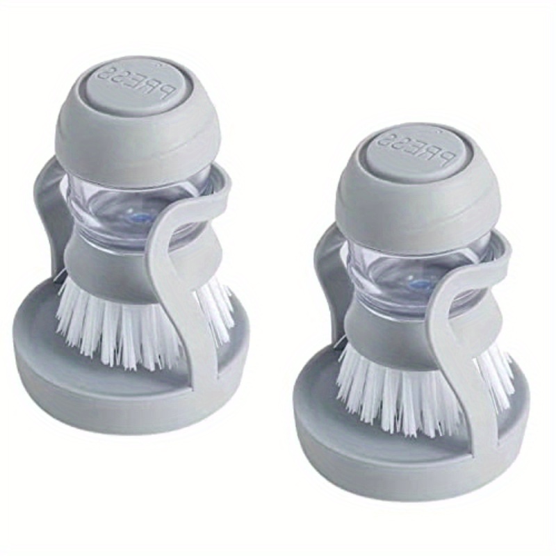 2pièces Distributeur de savon Palmier Brosse à vaisselle Brosse de cuisine avec support Distributeur de liquide de lavage pour la vaisselle Pot Pan Évier Nettoyage