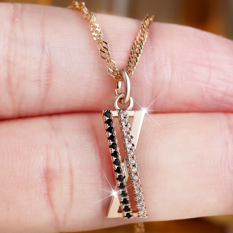 Exquisite KC Plated Golden Necklace with Cross Design