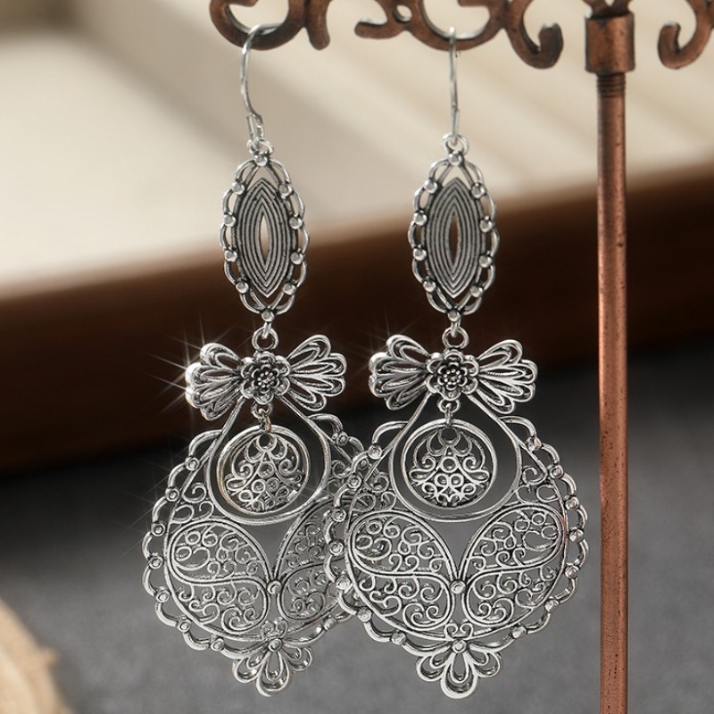 Women's Vintage Bohemian Floral Copper Earrings